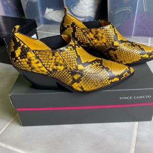 Vince Camuto Jetera Leather Python Booties Boots